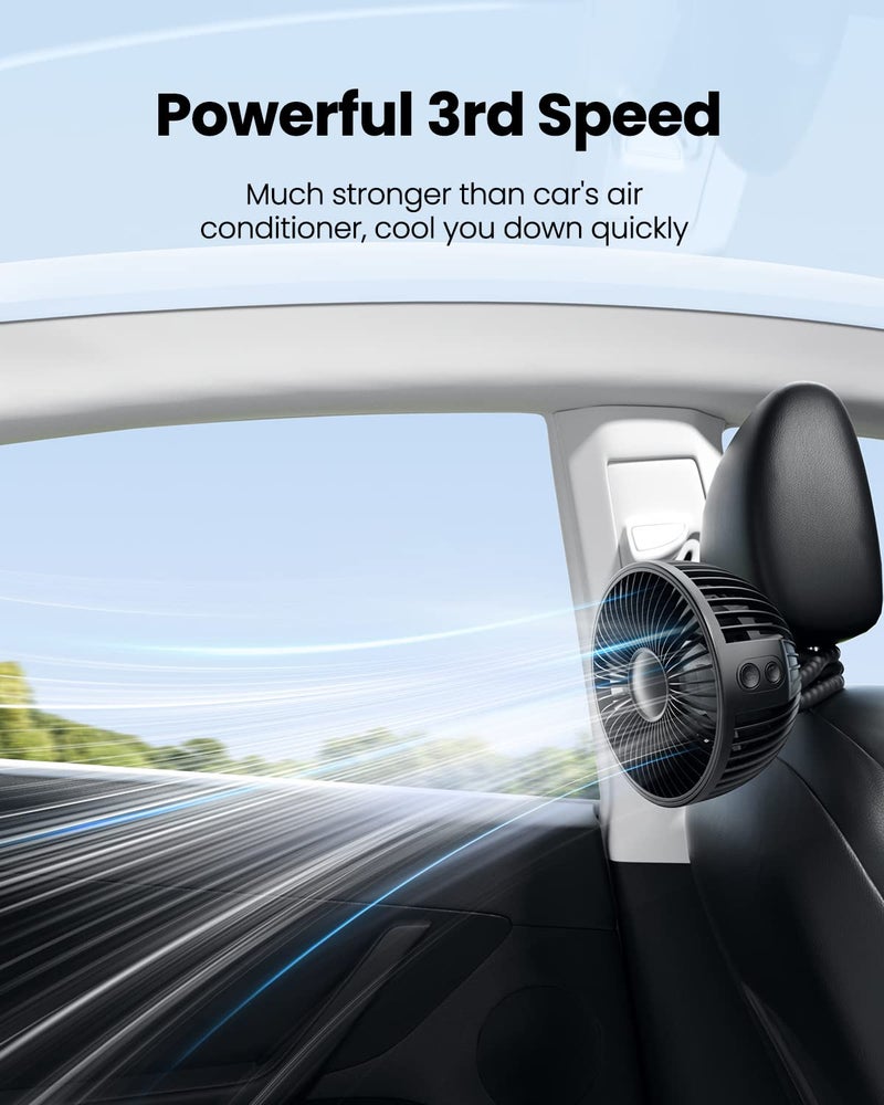 Gaiatop Baby Stroller Fan, 4000mAh Oscillating Mini Portable Fan with Light, 4 Speeds Battery Operated Small Handheld Desk Fan, 360Â° Rotate Flexible Tripod Clip On Fan for Car Seat Crib Travel Black - Image 4