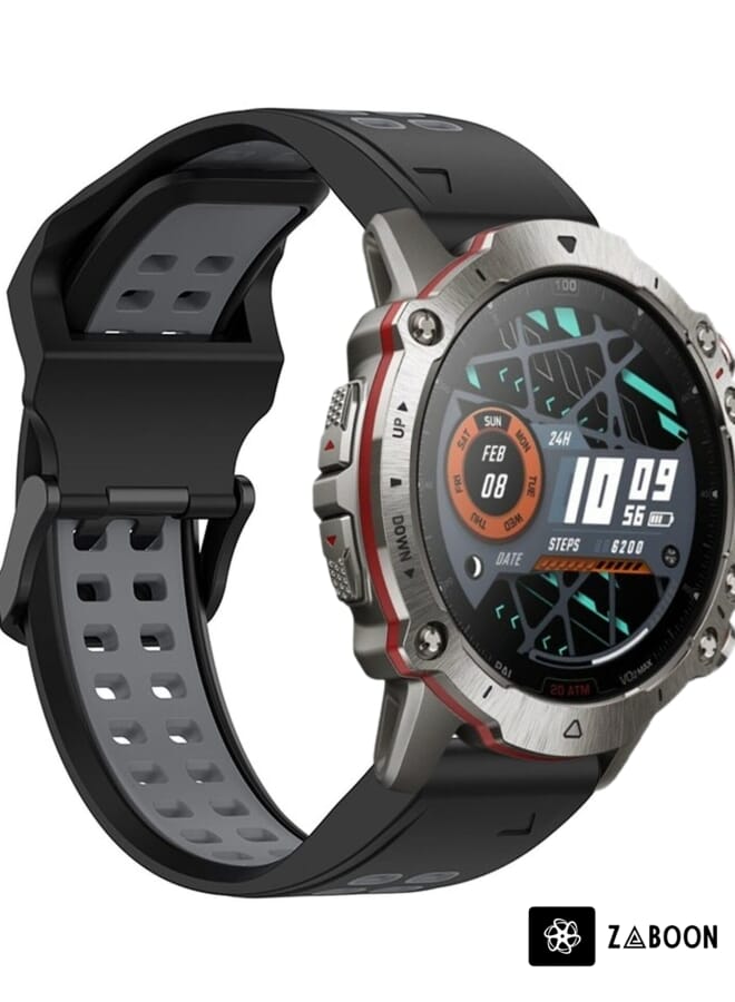 Zaboon Amazfit Falcon 22mm  Two-Color Breathable Sports Silicone Watch Band - Image 1