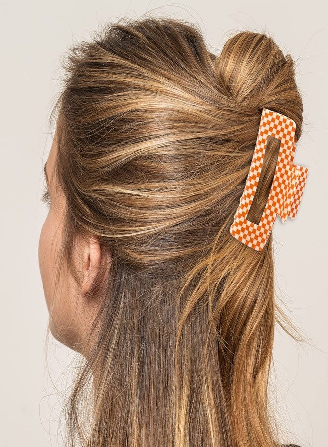 Whaline Checkered Vintage Styling Large 4 Inch Retro Rectangular Cute Non-slip Strong Hold Banana Clips for Long Hair for Women & Girls - 3Pcs - Image 4