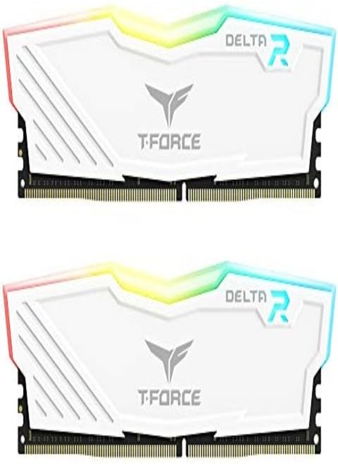 T-Force Delta RGB DDR4 16GB (2x8GB) 3200MHz (PC4-25600) CL16 Desktop Memory Module ram White - TF4D416G3200HC16CDC01