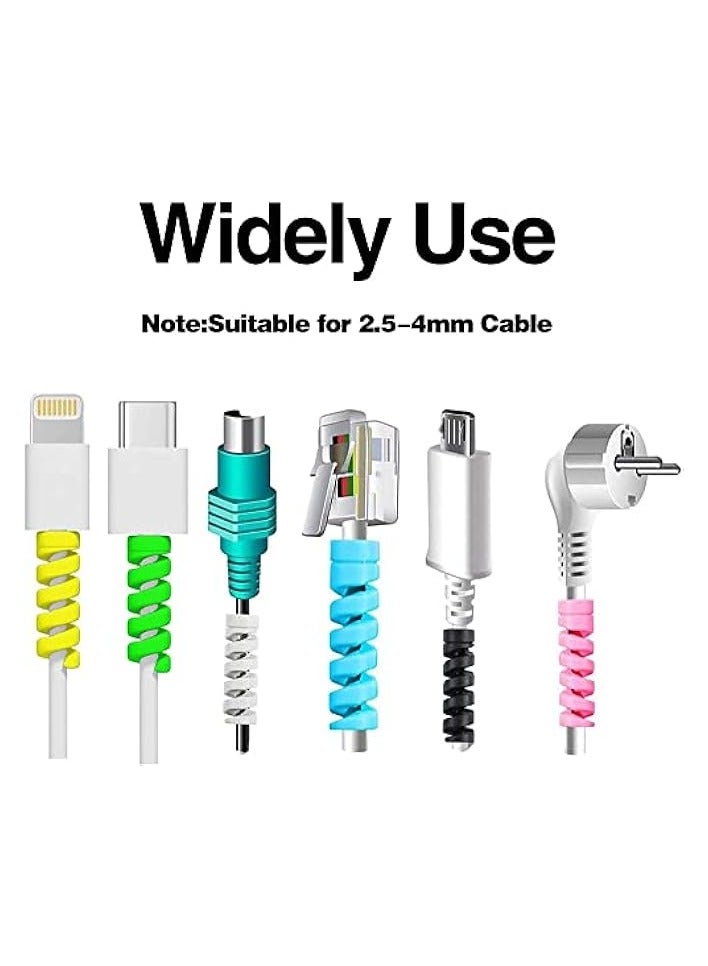 KASTWAVE 24 Pieces Charger Cable Saver, Silicone Flexible Wire Protector, Data Lines Cable Protector, Wire Repair, Type-C Cord Protector Headphone Adapter Saver Spiral Wrap Strain Relief Sleeve - Image 2