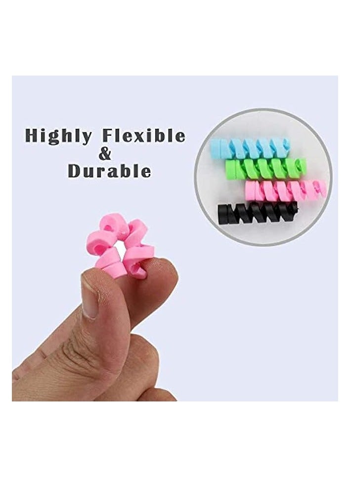 KASTWAVE 24 Pieces Charger Cable Saver, Silicone Flexible Wire Protector, Data Lines Cable Protector, Wire Repair, Type-C Cord Protector Headphone Adapter Saver Spiral Wrap Strain Relief Sleeve - Image 3