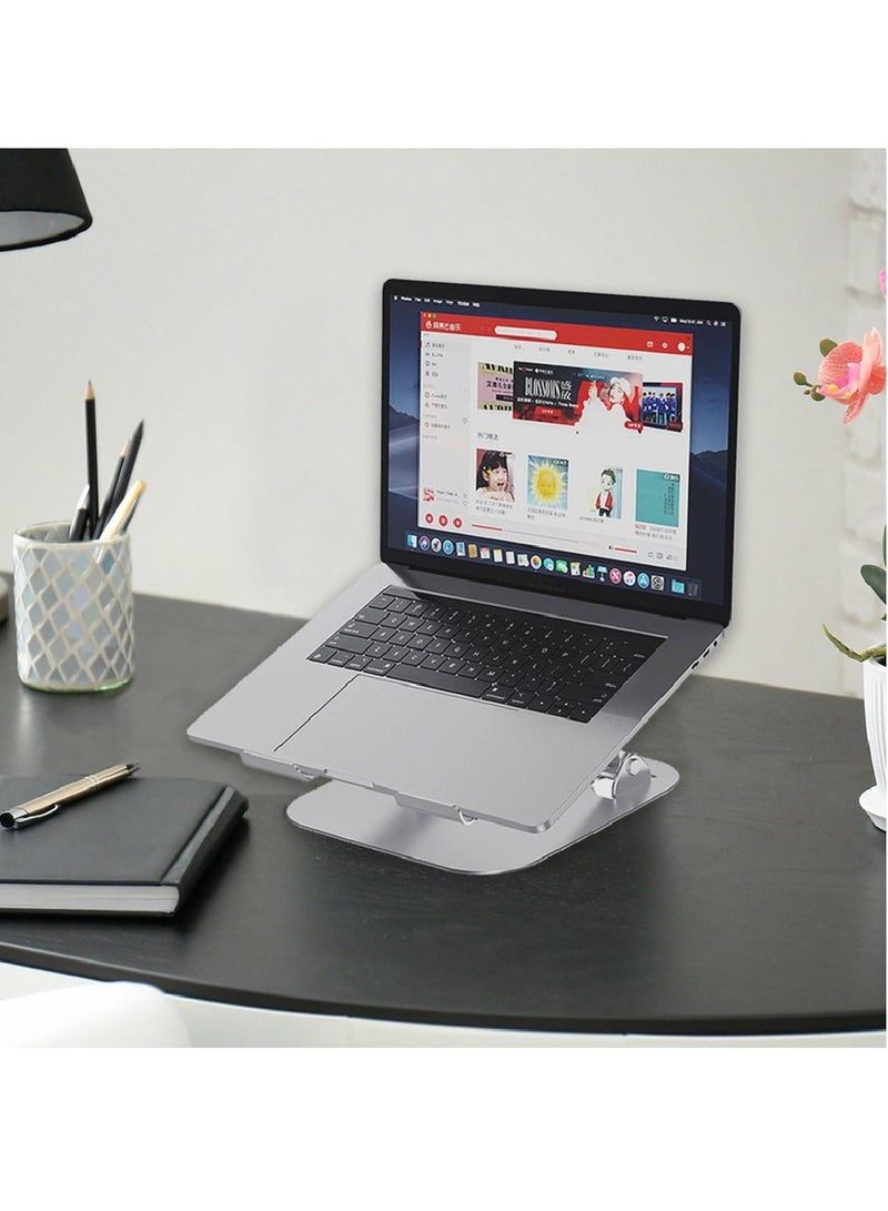 Yuwell Adjustable Foldable Heat Vent Aluminum Laptop Stand For Desk Multi Angle Stand With Heat Vent To Elevate Laptop Notebook Holder - Image 4