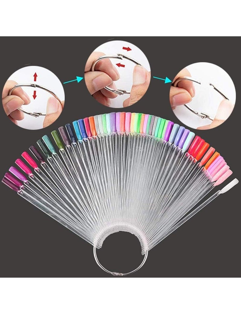 Clear Nail Polish Display Fan Sticks Nail Sample Sticks Nail Polish Color Display Clear Plate 50pcs - Image 1
