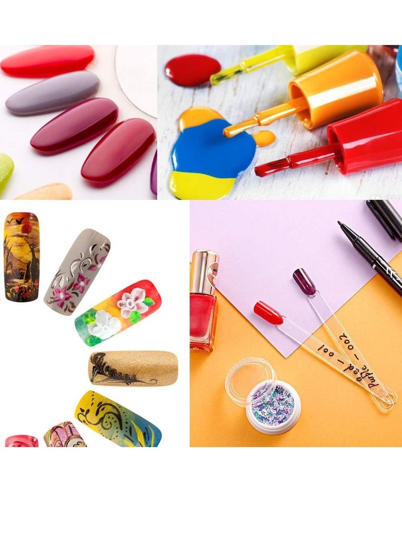 Clear Nail Polish Display Fan Sticks Nail Sample Sticks Nail Polish Color Display Clear Plate 50pcs - Image 2