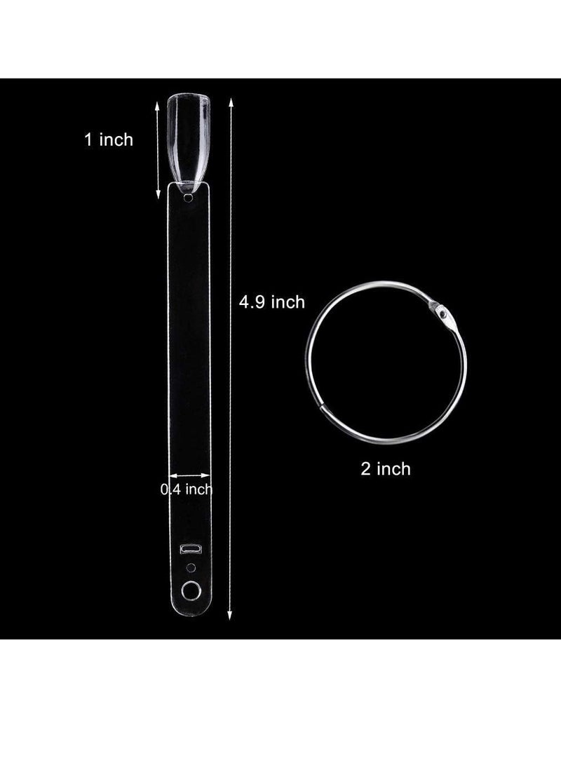 Clear Nail Polish Display Fan Sticks Nail Sample Sticks Nail Polish Color Display Clear Plate 50pcs - Image 3