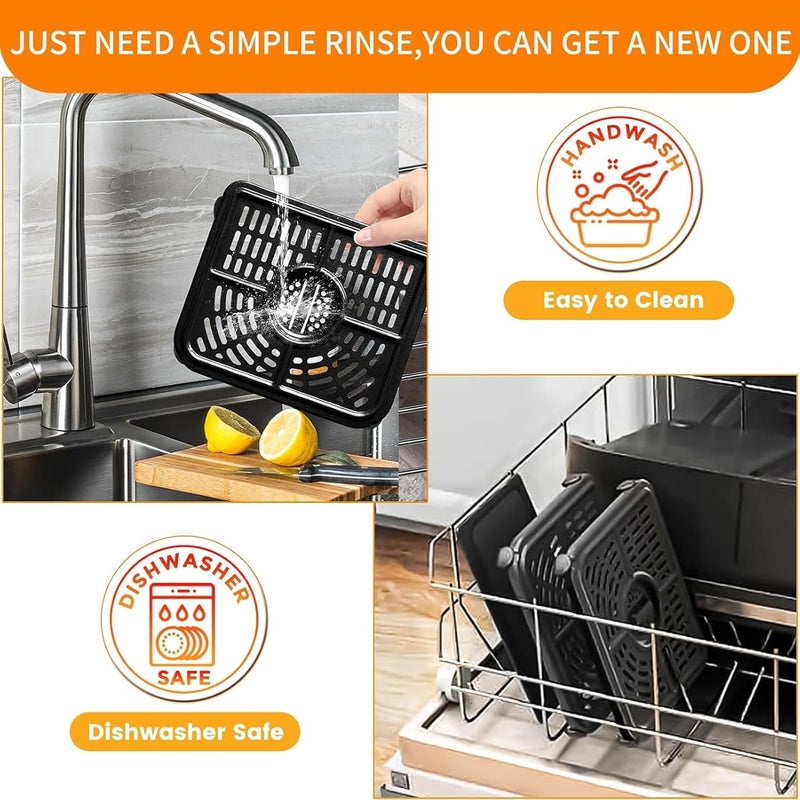 GXF Air Fryer Replacement Parts for Ninja Foodi AF500UK 10.4L 7-in-1 FlexDrawer Dual Zone Large Drawer, 2PCS Air Fryer Accessories Grill Pan Plate Crisper Tray with Rubber Bumpers, Dishwasher Safe - Image 5