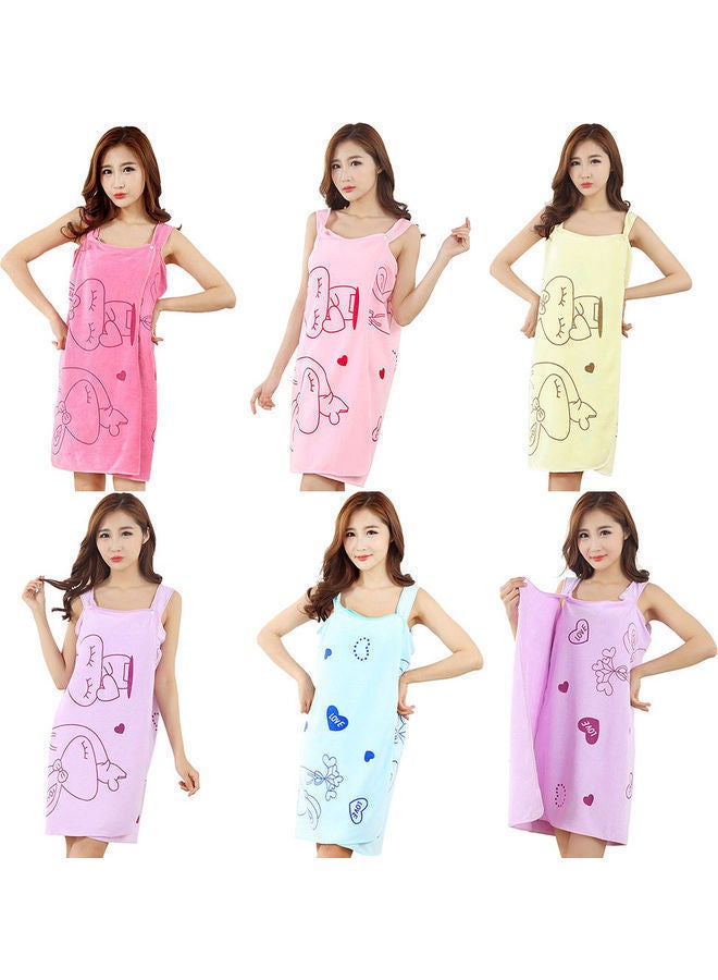 NIBEMINENT Sling Wearable Skirt Bathrobe Towel Dress Microfiber Dressing Gown Blue 40x30x3cm  - Image 3