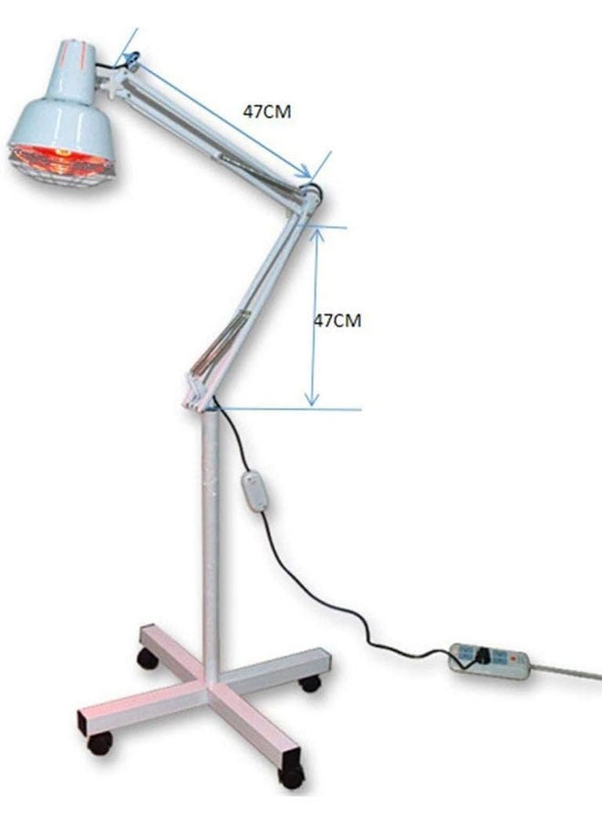 مصباح العلاج بالتدفئة بالأشعة تحت الحمراء (275 واط)، حامل أرضي، دوران 360 درجة، وظيفة التوقيت، قابل للتعديل، لتخفيف الألم، مناسب للعناية بالعضلات والبشرة - Image 3