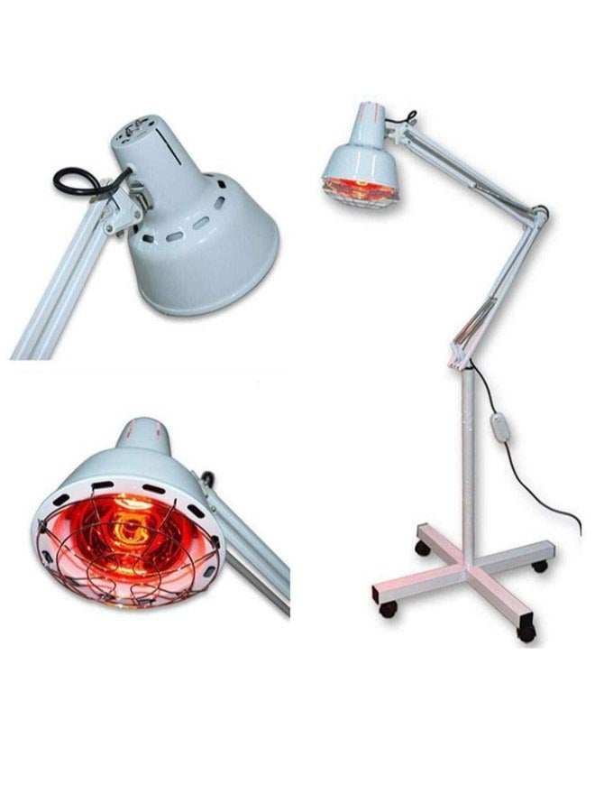 مصباح العلاج بالتدفئة بالأشعة تحت الحمراء (275 واط)، حامل أرضي، دوران 360 درجة، وظيفة التوقيت، قابل للتعديل، لتخفيف الألم، مناسب للعناية بالعضلات والبشرة - Image 2