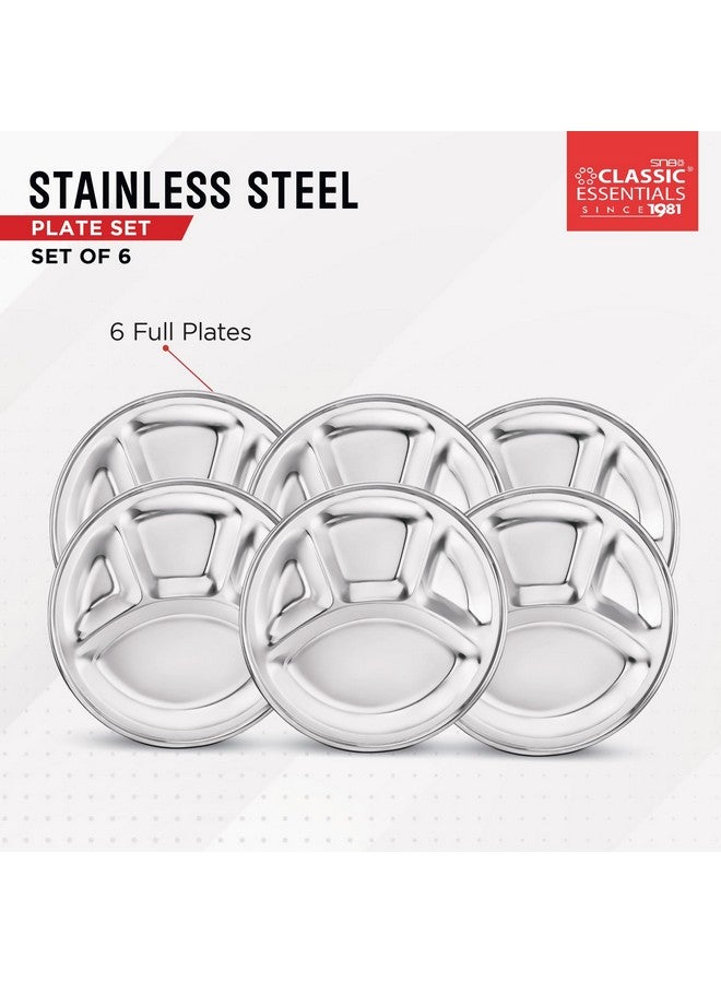 CLASSIC ESSENTIALS Stainless Steel Compartment Plate Bhojan Thali, Lunch/Dinner Plate - Image 4