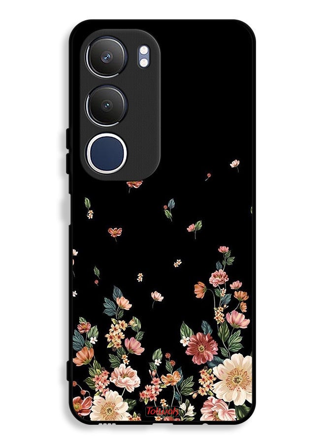 Tolwak غطاء واقي لهاتف Vivo Y19s 4G مزخرف بزهور صغيرة في الأسفل - Image 1