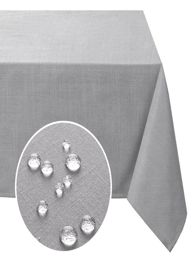 FantasDecor Square Tablecloth Linen Table Clothes for Square Tables Wrinkle Resistant and Waterproof Washable Fabric Cover for Dining Room and Outdoor Use, Grey, 54 x 54 Inch - Image 1