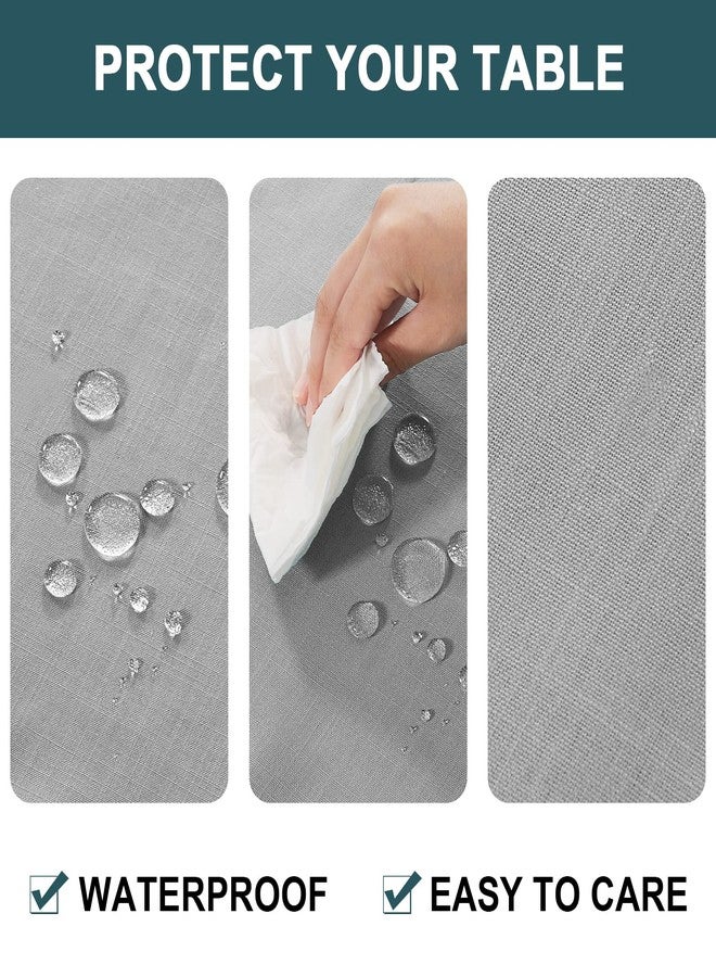 FantasDecor Square Tablecloth Linen Table Clothes for Square Tables Wrinkle Resistant and Waterproof Washable Fabric Cover for Dining Room and Outdoor Use, Grey, 54 x 54 Inch - Image 3