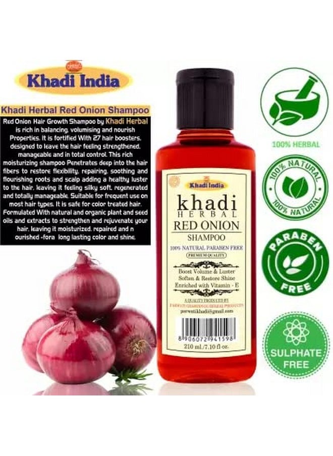 Khadi Herbal - Herbigiri Herbal 100% Pure & Natural Red Onion Shampoo l For Hair Growth & Control Hair Losses 630Ml (Pack Of 3) - Image 1
