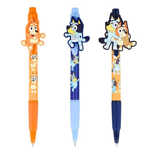 Innovative Designs Bluey and Bingo 3pk Character Pens with Rubber Clips - Image 1