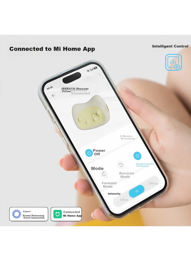 جيباك Jeeback مدلك ذكي للخصر مع تحكم تطبيق Mi Home، وسادة علاج طبيعي لتدليك الظهر للسيارة، دعم للكتف والرقبة والعمود الفقري القطني والخصر، مجموعة هدايا عيد ميلاد عملية للرجال والنساء - Image 1