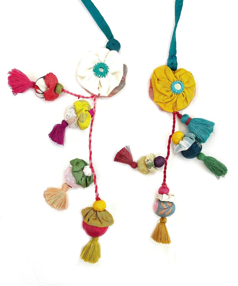 Beautiful Handmade Fabric Tassels for Navratri Blouse Dresses DIY and Decor