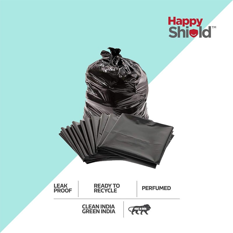 Happy Shield Happy Shield Perfumed Garbage Bags 180 Pieces Small 17x19 Inches 30 piecespack Pack of 6 Black  - Image 4