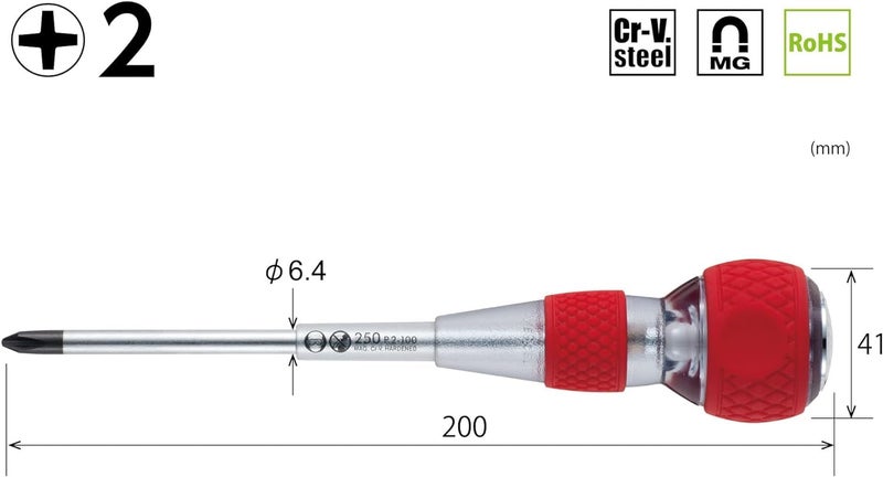 VESSEL Ball Grip Safety Through Driver +2 x 100 250 - Image 2