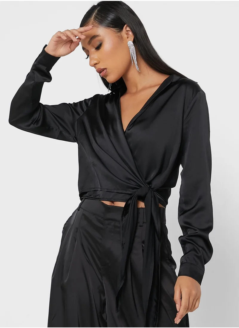 Miss Pap Knot Detail Button Down Shirt