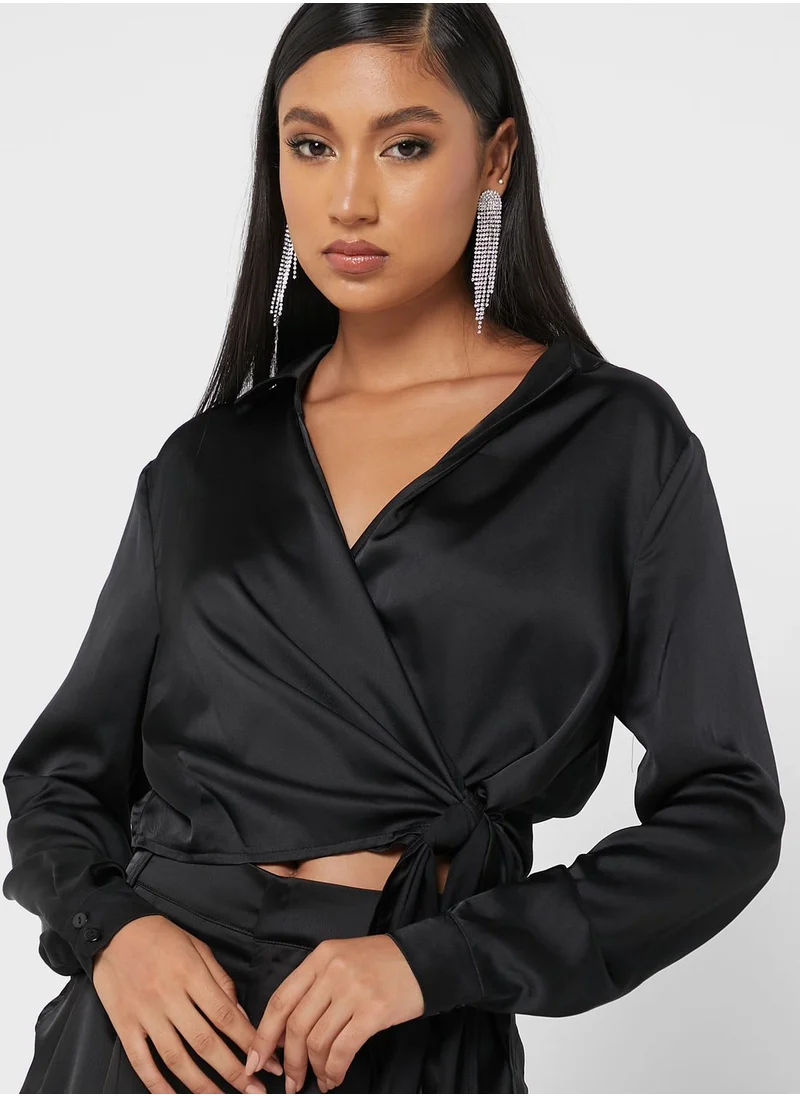 Miss Pap Knot Detail Button Down Shirt