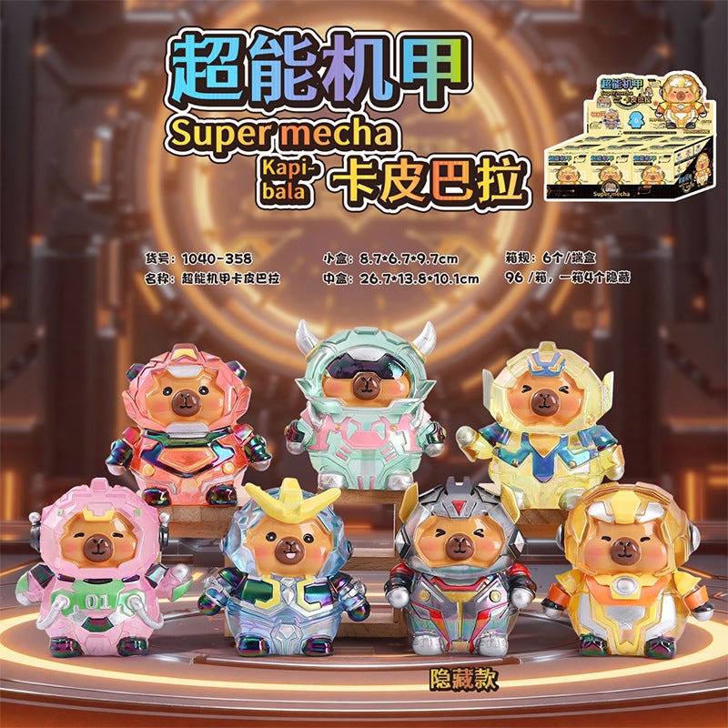 Popular Cartoon Super Mecha Capybara Blind Box Children's Trendy Resin Ornaments Student Gifts Decorations Wholesale - Image 2
