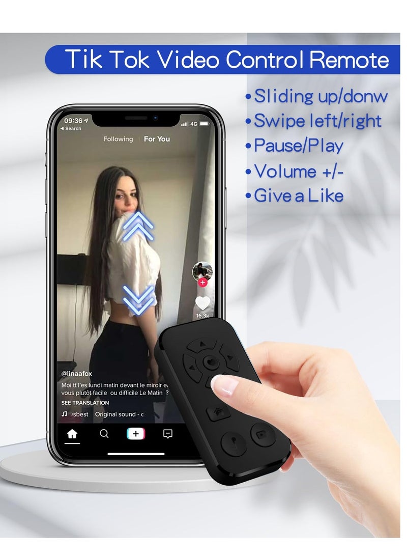 Excefore Bluetooth Scrolling Page Turner, Bluetooth Page Turner for Kindle App, Camera Photo and Video Clicker for iPhone, Support Tiktok Video Recording/Play/Pause/Give a Like  - Image 2