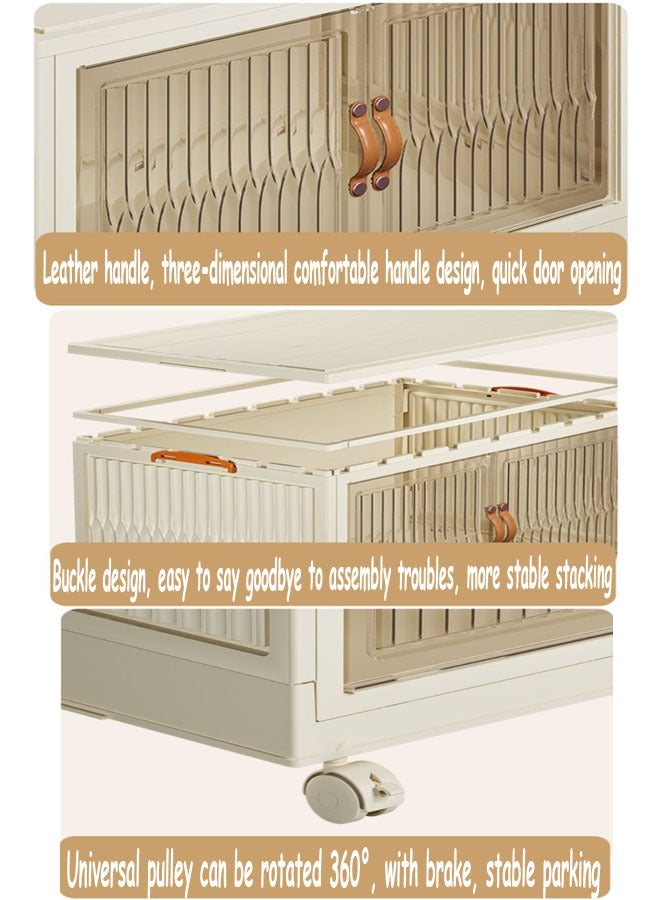 NKX 2 Layers Stylish Multi-Functional Storage Cabinet & Children's Wardrobe include 10 piece Cloth Hanger  - Image 4
