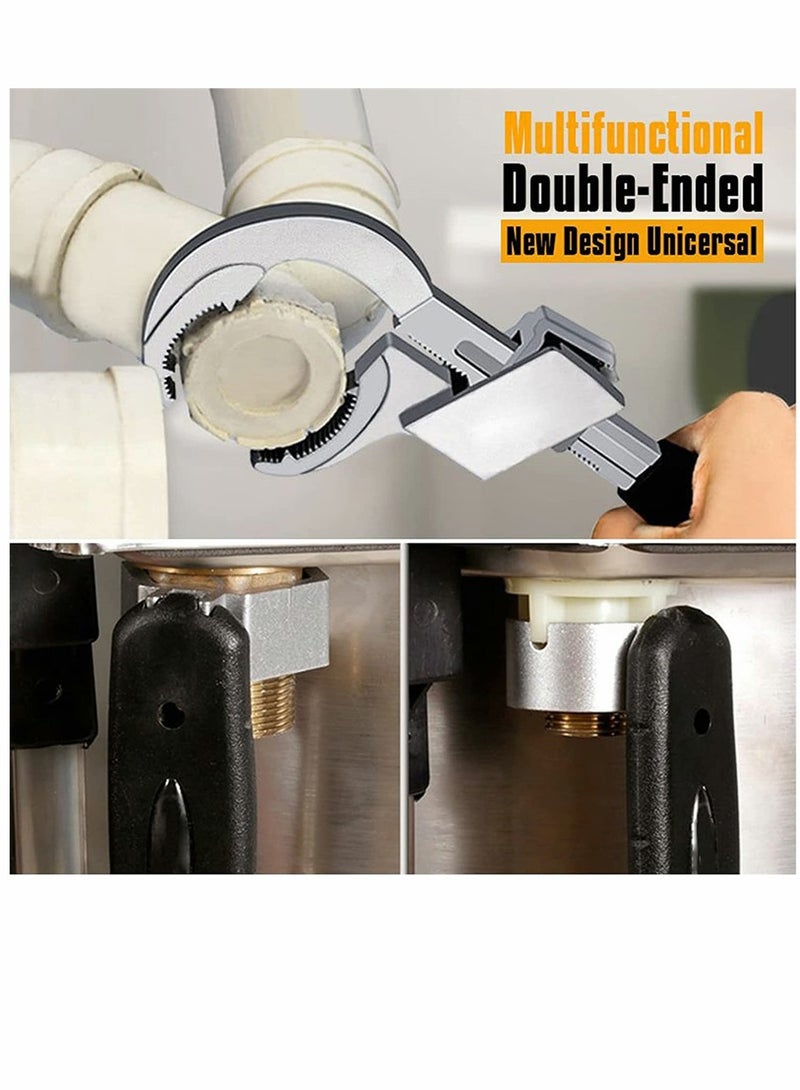 SYOSI Universal Adjustable Double ended Wrench Multifunctional Adjustable Wrench for Disassembly Assembly of Sanitary Ware Pipe Puts Crescent Wrench Sets for Water Pipe Repair Home Accessories  - Image 3
