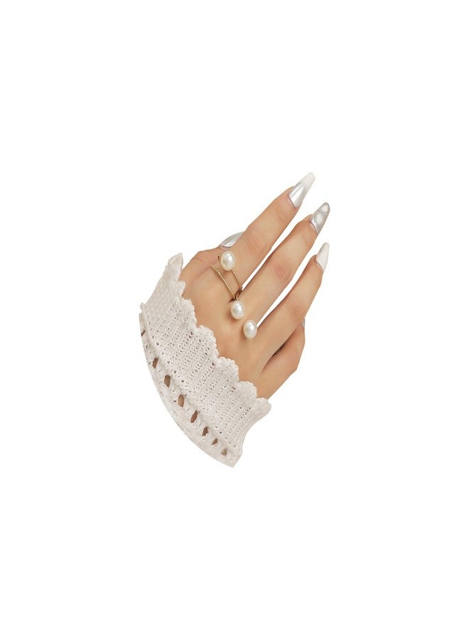 kepvrio Pearl Ring for Women Promise Stacking Pearl Rings Adjustable Open Pearl Finger Ring Trendy Personality Christmas Pearl Jewerly Prom Dress Jewerly - Image 1