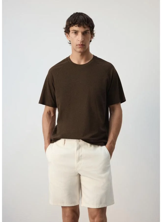 Relaxed Fit Cotton-Linen Blend T-Shirt
