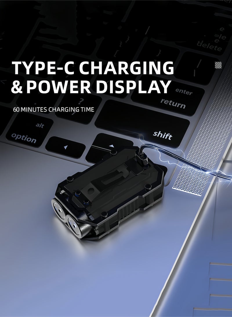 مصباح يدوي صغير قابل لإعادة الشحن على شكل سلسلة مفاتيح EDC، 8 أوضاع، 1000 لومن عالي السطوع، مصباح يدوي صغير محمول مع مغناطيس ومشبك - Image 5