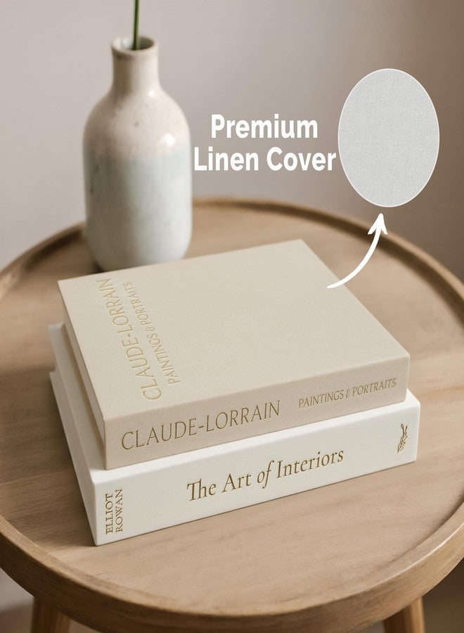 Vine Creations Decorative Books - Set of 2 Linen Hardcover Boxes with Storage - Aesthetic Fake Books for Decoration for Home, Shelf, Bookshelf Decor, Coffee Table Decor, as Storage or Keepsake Box - Image 3