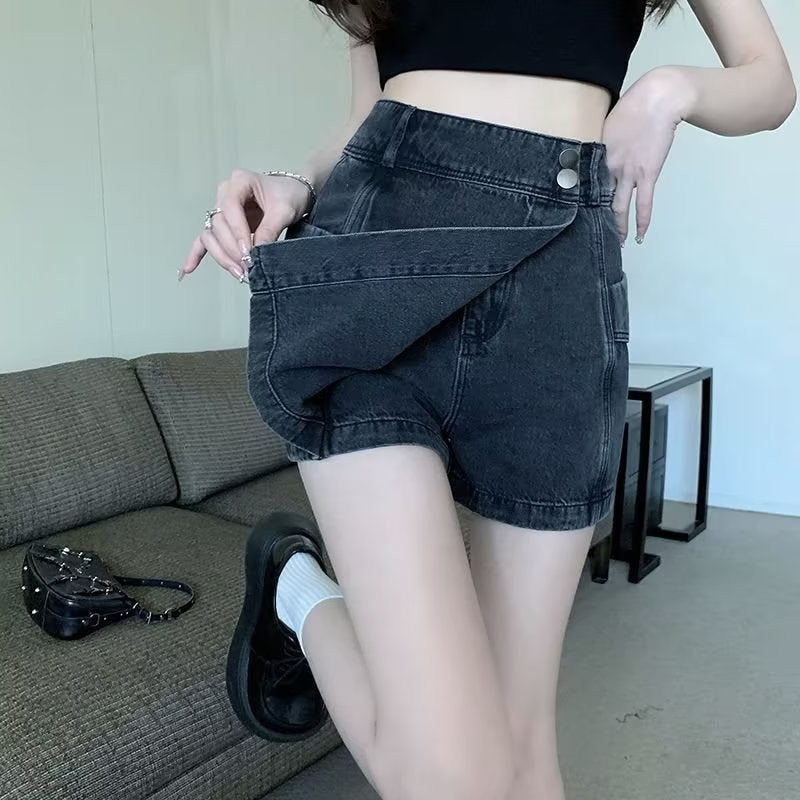 American Retro Denim Skirt Women'S Summer Short Skirt A- Line Half Skirt Girl High Waist Hip Skirt - Image 4
