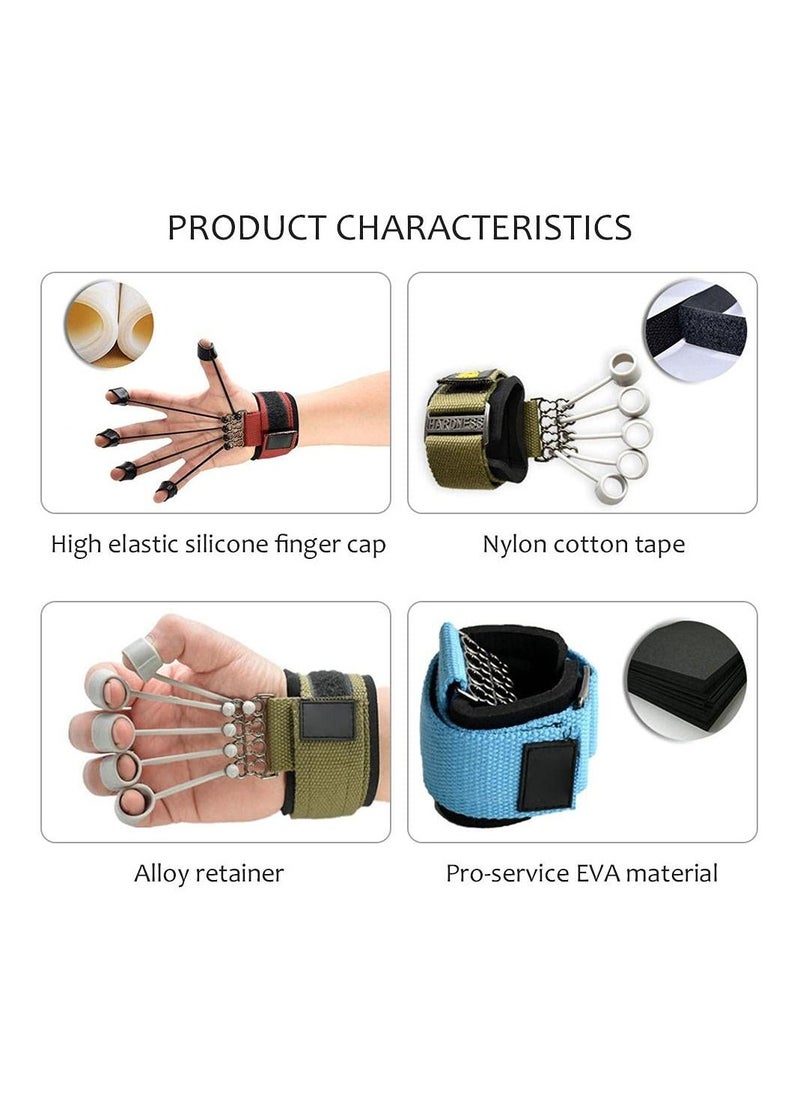 Finger Exerciser - Finger and Hand Stretcher with Resistance Band Stretcher, Finger Flexion Stretch Strengthener