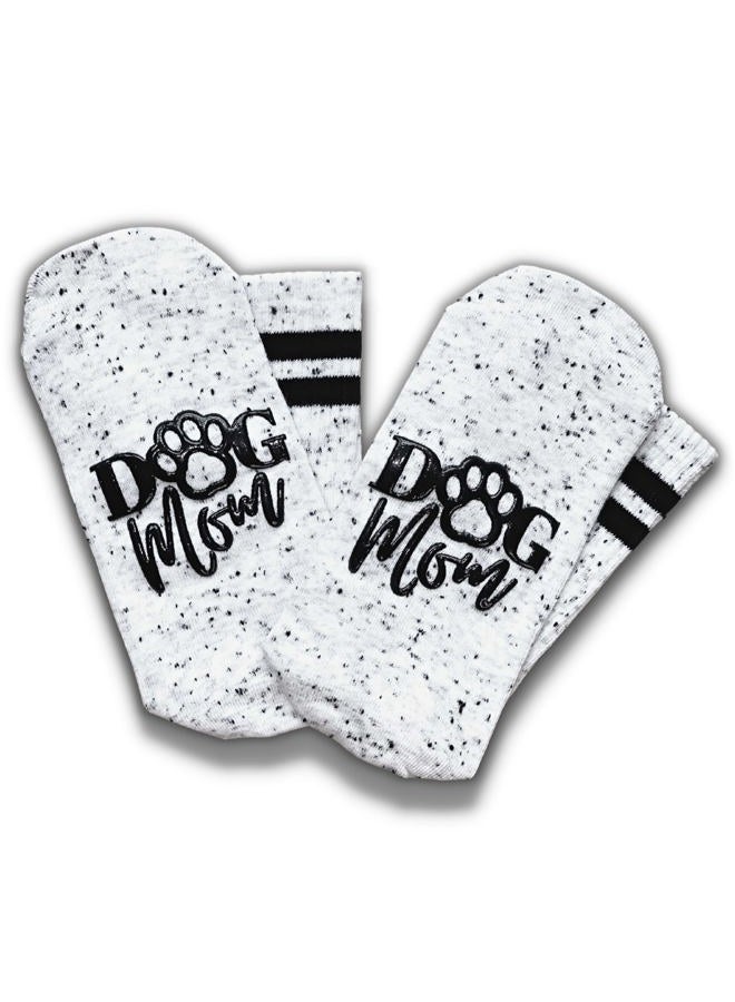 Citrusy Boutique Dog Mom & Cat Mom Socks | Crew Style | Cat Lover Dog Mom Gifts for Women | Funny for Wife, Grandma, Christmas Gift, White, X-Small-X-Large - Image 1