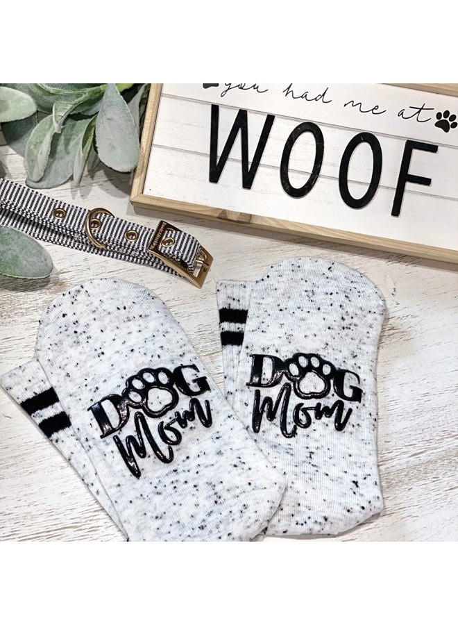 Citrusy Boutique Dog Mom & Cat Mom Socks | Crew Style | Cat Lover Dog Mom Gifts for Women | Funny for Wife, Grandma, Christmas Gift, White, X-Small-X-Large - Image 4
