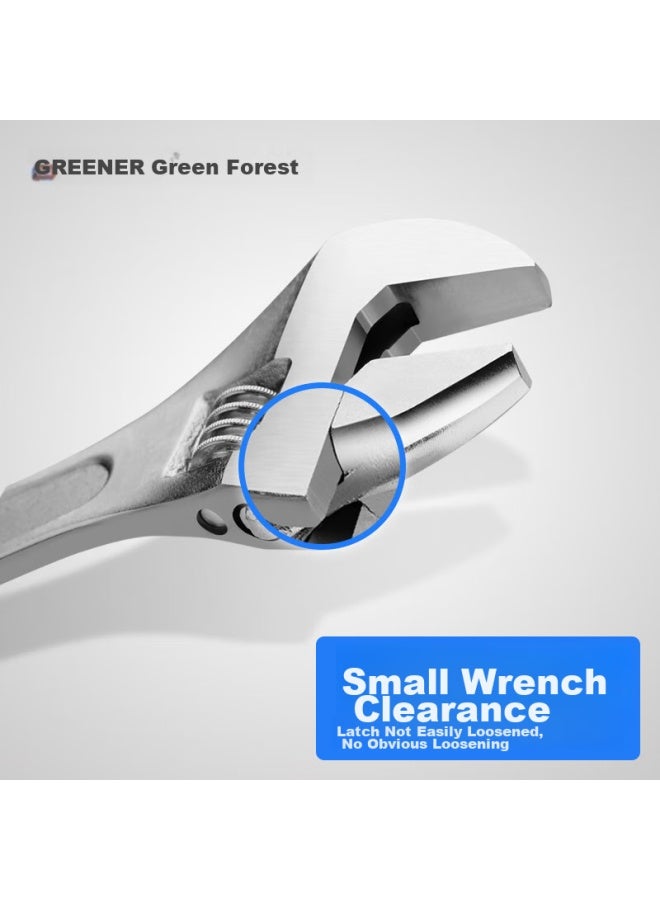 Greener Adjustable Wrench 10-inch Set, Universal Wrench, Wide-mouth Multi-functional Plumbing Adjustable Wrench, Smooth Handle - Image 4
