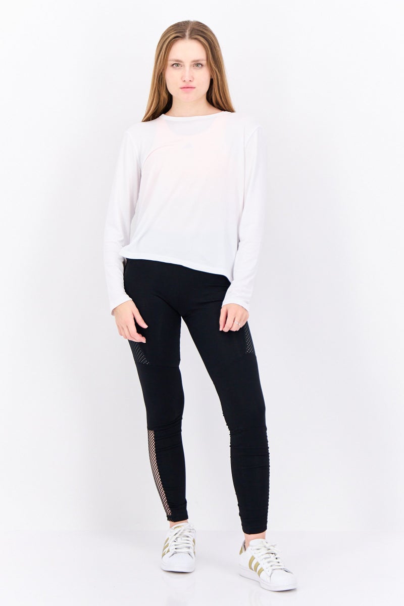 HEAD بلوزة نسائية بأكمام طويلة مريحة، بيضاء - Image 3