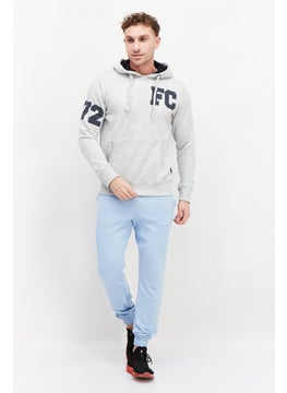 French Connection Men Hooded Long Sleeve Graphic Sweatshirt, Grey  - Image 3