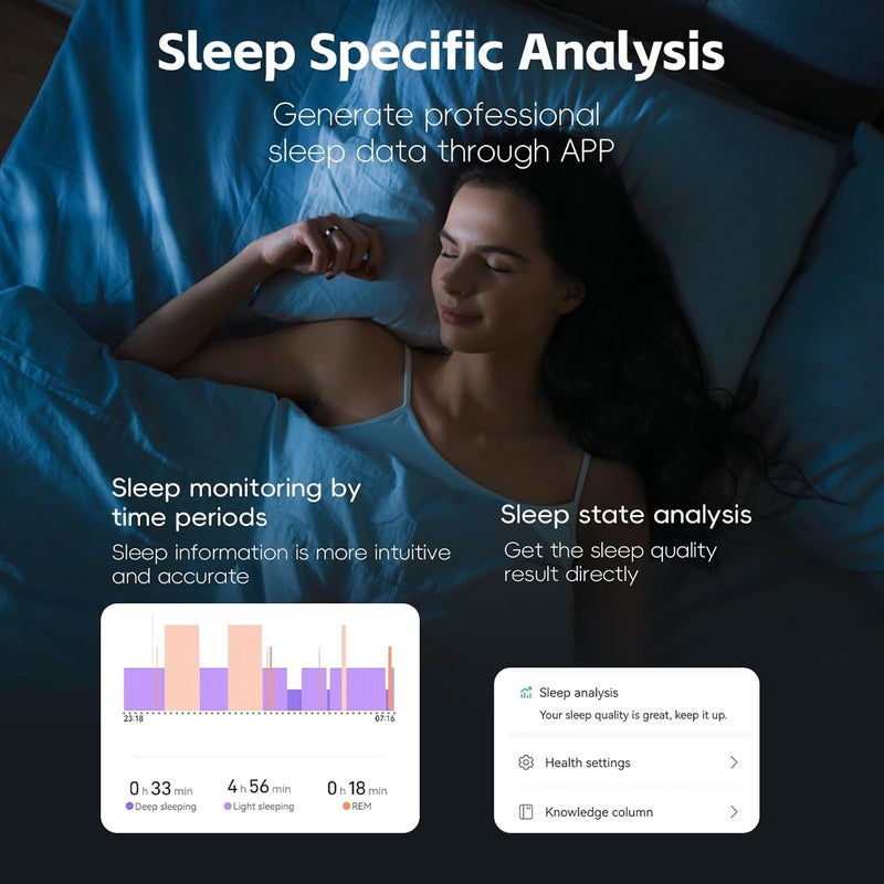 Smart Ring - Health and Sleep Tracker, NFC Access Control, Blood Oxygen and Heart Rate Monitor Sleep Ring, Smart Photo, Wearable IP68 Waterproof Fitness Monitor(13) - Image 4