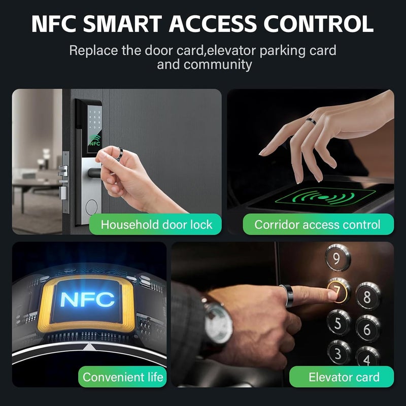 Smart Ring - Health and Sleep Tracker, NFC Access Control, Blood Oxygen and Heart Rate Monitor Sleep Ring, Smart Photo, Wearable IP68 Waterproof Fitness Monitor(13) - Image 2