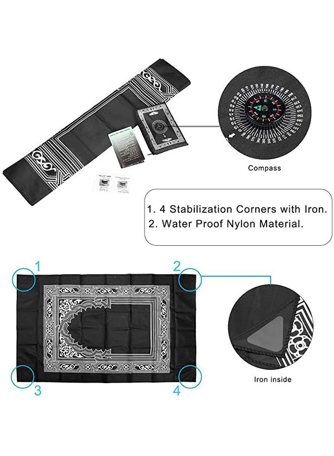GUSGU 5 pcs Travel Prayer Mat Praying Rug, Portable Polyester Prayer Rug with Compass,  for Ramadan Gifts, Islamic Prayer 60x100cm  ﻿ - Image 2