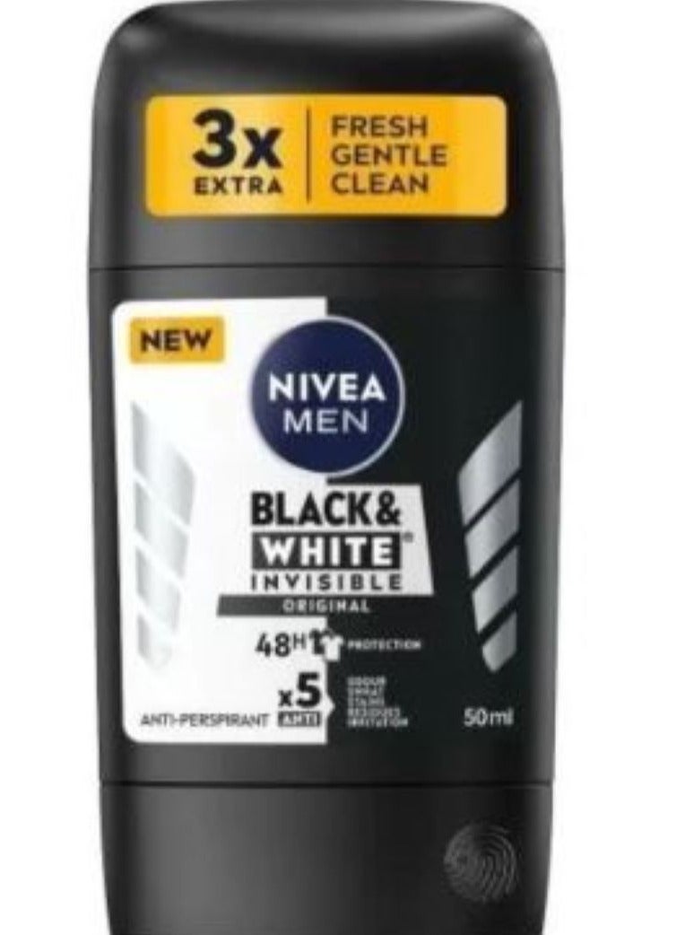 نيفيا ستيك مزيل عرق رجالي بلاك وايت اورجنال 50 مل
