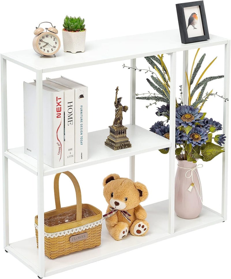 HDANI Console Table Narrow Entryway Table 3 Tier Metal Hallway Table 98Dx315Wx297HWhite