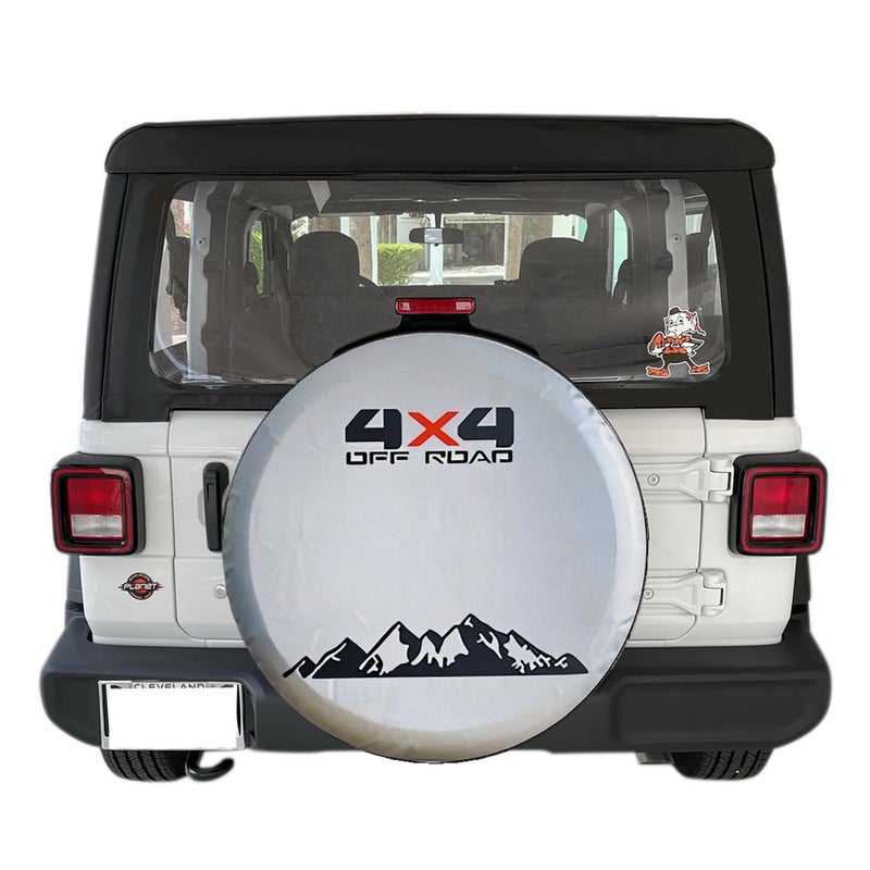 Tribones Silver White Spare Tire Cover for Jeep Wrangler Hummer H3 Ford Bronco Toyota SUVs Waterproof Spare Tire Wheel Cover Protector XL 26575R16 27575R17