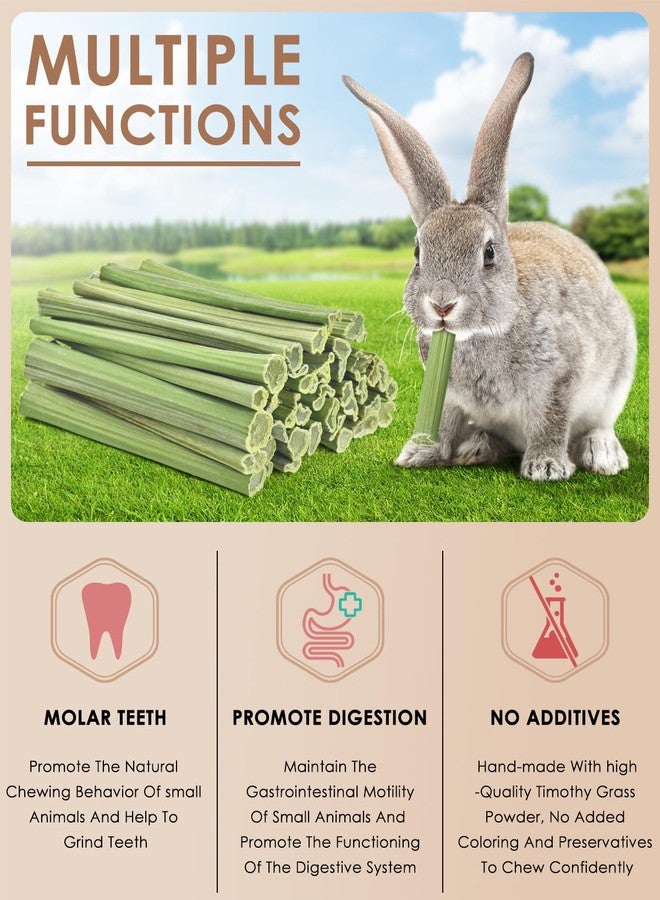 Bissap 100PCS Rabbit Chew Sticks, Natural Papaya Stems Bunny Chews Treats for Rabbits Hamsters Chinchillas Guinea Pigs Small Animals Organic Molar Chewing Snack - Image 3