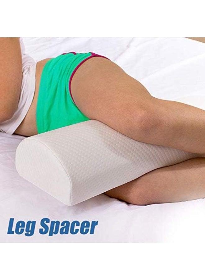 DUNISO وسادة الساق، وسادة طبية على شكل نصف قمر، وسادة ركبة متعددة الوظائف، وسادات الساق من رغوة الذاكرة، ناعمة ولكن ثابتة، للنوم على الظهر أو الجانب، بيضاء - Image 2