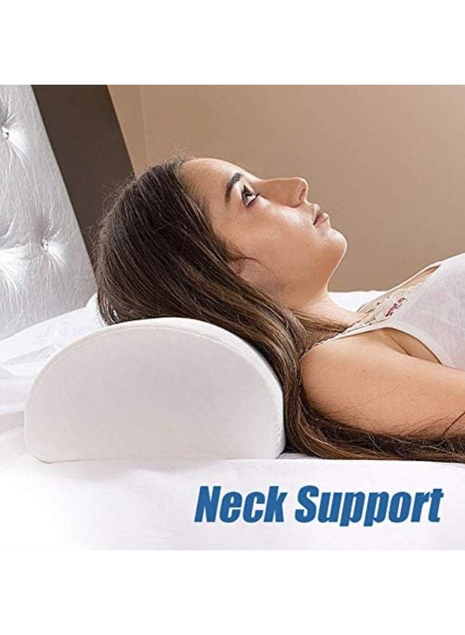 DUNISO وسادة الساق، وسادة طبية على شكل نصف قمر، وسادة ركبة متعددة الوظائف، وسادات الساق من رغوة الذاكرة، ناعمة ولكن ثابتة، للنوم على الظهر أو الجانب، بيضاء - Image 4